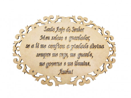 PLACA MDF 33X23CM.ORACAO SANTO ANJO