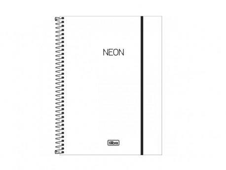 CADERNO UNIV.160F.10M.NEON C/ELAST.BR.PP