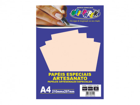 PAPEL A4 CANDY COLOR BAUNILHA 180G.20F.