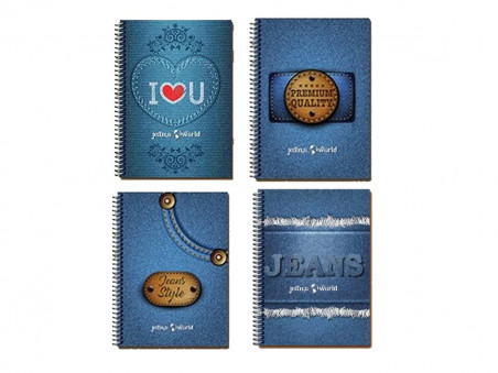 CADERNO UNIV. 96F.1M.JEANS WORLD CD.