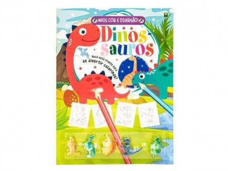 LIVRO COL.MAIS COR DIV.DINOSSAURO+5BRINQ