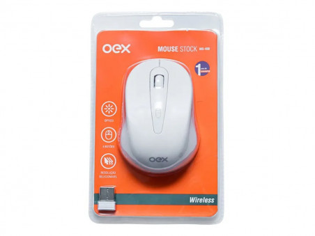 MOUSE SEM FIO STOCK BRANCO MS408