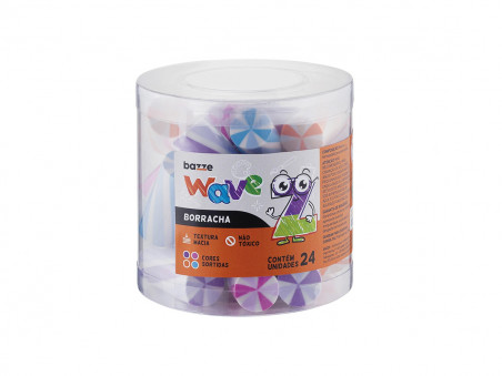 BORRACHA PLASTICA WAVE BAZZE CORES C/24