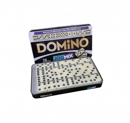 DOMINO PLAST.C/PIN METALICO LATA 28 PCS.