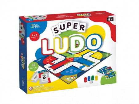 JOGO TABULEIRO SUPER LUDO CARTAS+PECAS