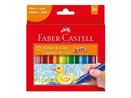 GIZAO CERA 12 CORES JUMBO FABER